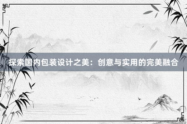 探索国内包装设计之美：创意与实用的完美融合